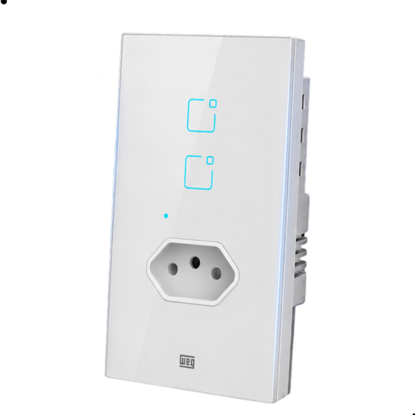 Interruptor Touch 2 Botões + Tomada 10a Zigbee Weg